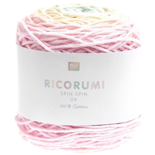 Ricorumi Spin Spin algodón de Rico Design para Amigurumi - Arco iris pastel x50g