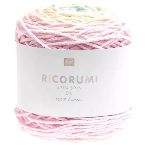 Ricorumi Spin Spin algodón de Rico Design para Amigurumi - Arco iris pastel x50g