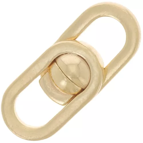 Cierre magnético de diseño 19,5x8 mm - Plata de ley 925 dorada con oro fino x1