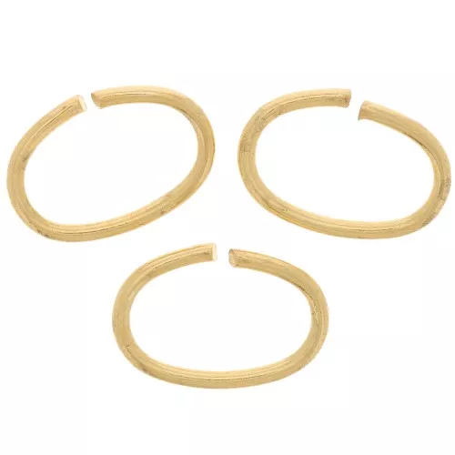 Anillas abiertas ovaladas 11x7x1 mm - Doradas con oro fino x25