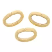 Anillas ovaladas abiertas de alambre medio cortado 6x4x2 mm - Dorado con oro fino x20