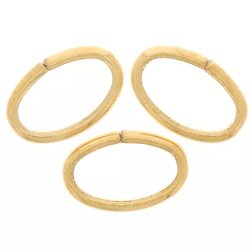 Anillas ovaladas abiertas 10x7x1,8 mm - Dorado fino x15