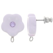 Pendientes flor de resina 15 mm con strass - Parma x2|raw }}