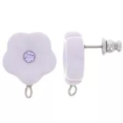 Pendientes flor de resina 15 mm con strass - Parma x2