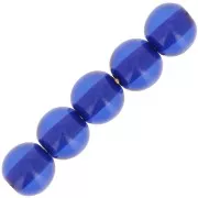 Cuentas de resina transparente 6 mm - Azul royal x10
