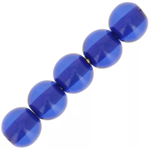 Cuentas de resina transparente 6 mm - Azul royal x10