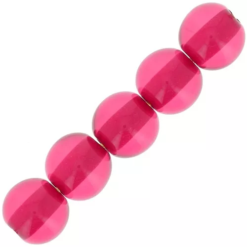 Cuentas de resina transparente 6 mm - Rosa oscuro x10