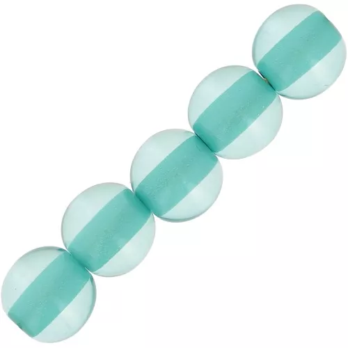 Perlas de resina transparente 6 mm - Azul Caribe x10