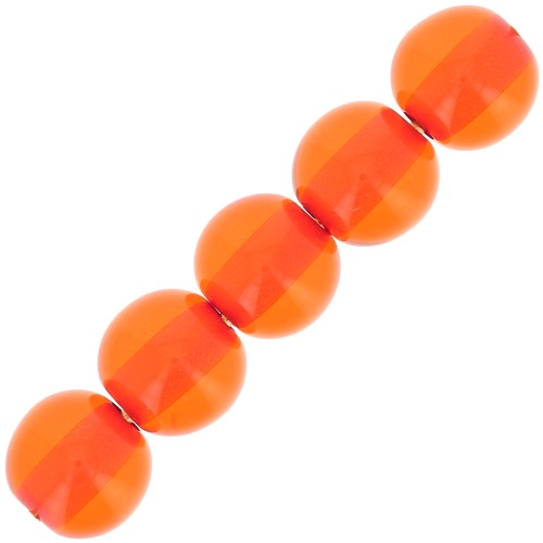 Perlas de resina transparente 6 mm - Naranja x10