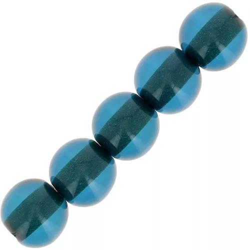 Perlas de resina transparente 6 mm - Azul pato x10