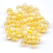 Cuentas de Rocalla Preciosa 11/0 de 2 mm - Cristal con interior amarillo nacarado, 20 g