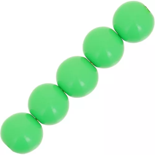 Perlas de resina opaca 6 mm - Verde pradera x10