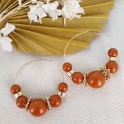 Cuenta de resina opaca 8 mm - Terracota x1