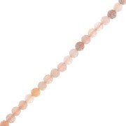 Cuenta redonda facetada 3.5 mm piedra preciosa - Mezcla de Peach Moonstone x39cm|raw }}