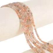 Cuenta redonda facetada 3.5 mm piedra preciosa - Mezcla de Peach Moonstone x39cm