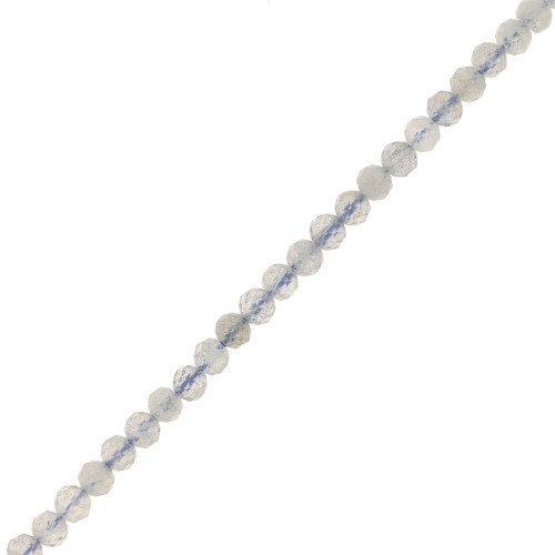 Cuenta redonda facetada 3 mm gema - Labradorita x39cm
