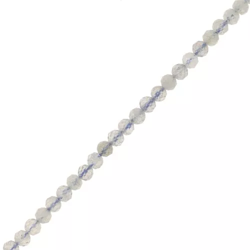 Cuenta redonda facetada 3 mm gema - Labradorita x39cm