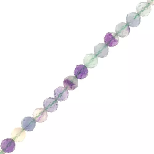 Cuentas facetadas redondas 4.5 mm piedra preciosa - Fluorita x38cm