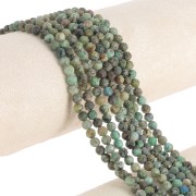 Cuenta redonda facetada 4.5 mm gema - Turquesa africana - Jaspe x39cm