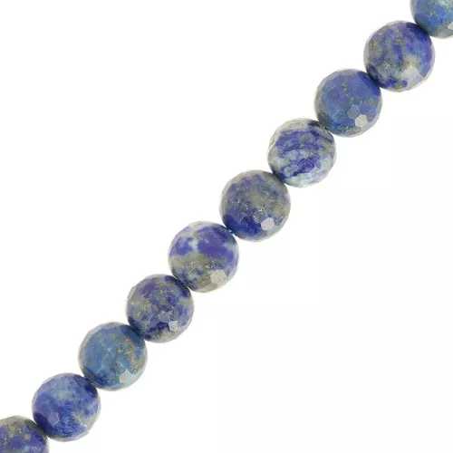 Cuentas facetadas redondas 6,5 mm piedra preciosa - Lapis lázuli x38cm