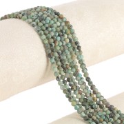 Cuenta redonda 3.5 mm gema - Turquesa Africana - Jaspe x39cm