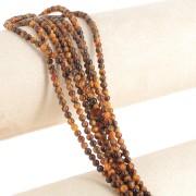 Cuenta redonda 3.5 mm gema - Ojo de tigre x39cm