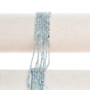 Cuentas facetadas redondas 2 mm gema - Larimar x37cm