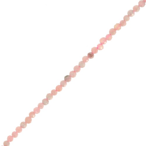 Cuenta redonda facetada 2 mm gema - Thulite x39cm