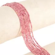 Cuenta redonda facetada 2 mm gema - Thulite x39cm