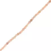 Cuenta redonda 2 mm piedra preciosa - Mezcla de Peach Moonstone x40cm
