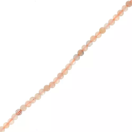Cuenta redonda 2 mm piedra preciosa - Mezcla de Peach Moonstone x40cm