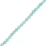 Cuenta redonda facetada 3,5 mm gema - Larimar x32cm