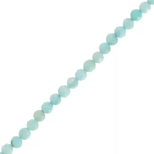 Cuenta redonda facetada 3,5 mm gema - Larimar x32cm