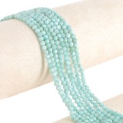 Cuenta redonda facetada 3,5 mm gema - Larimar x32cm