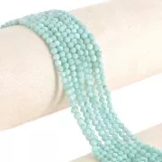 Cuenta redonda facetada 3,5 mm gema - Larimar x32cm