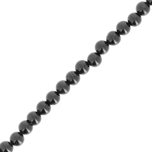 Cuenta redonda 4 mm gema - Spinelle negra x36cm