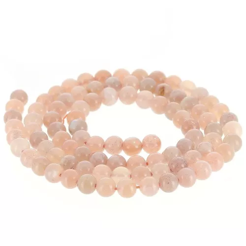 Cuenta redonda 4 mm piedra preciosa - Mezcla de Peach Moonstone x38cm