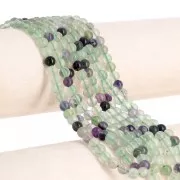 Cuenta redonda facetada 6 mm gema - Fluorita x37cm