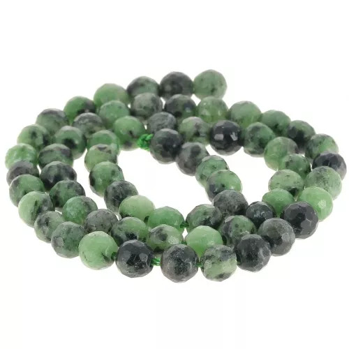 Cuentas redondas facetadas 6 mm gema - Rubis Zoisita x37cm