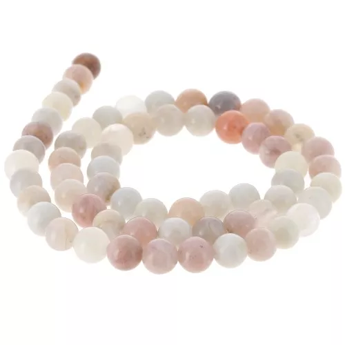 Cuenta redonda 6 mm piedra preciosa - Mezcla de Peach Moonstone x39cm