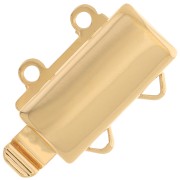 Cierre clip rectángulo 2 filas 12x10 mm - Dorado x1|raw }}