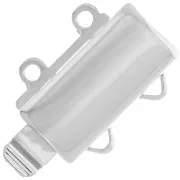 Cierre clip rectángulo 2 filas 12x10 mm - Rodio x1