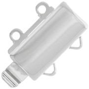 Cierre rectangular de dos filas con clip, 13 x 10 mm - Bronce blanco x1