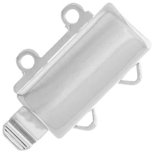 Cierre rectangular de dos filas con clip, 13 x 10 mm - Bronce blanco x1