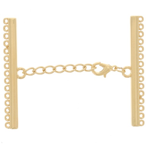 Cierre de 15 filas de 55 mm para pulsera y collar - Dorado x1