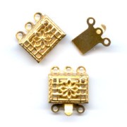 Cierre 3 hilos 10 mm dorado con oro fino x2|raw }}