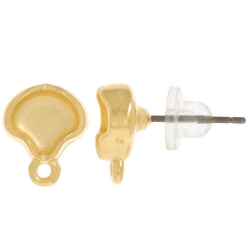 Cymbal - Pendientes para Ginko 12x10 mm - Kamares - Dorado con oro fino x2