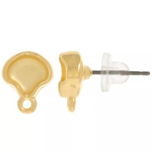 Cymbal - Pendientes para Ginko 12x10 mm - Kamares - Dorado con oro fino x2
