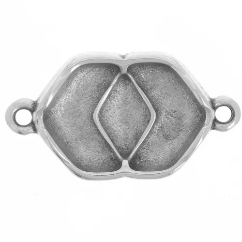 Cymbal - Inserto para cuentas Chevron 23x13 mm - Vatos - Plata envejecida x1