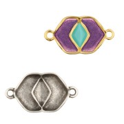 Cymbal - Inserto para cuentas Chevron 23x13 mm - Vatos - Plata envejecida x1